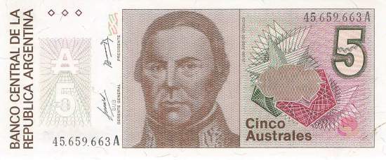 Argentinien p324a 5 Australes 1985